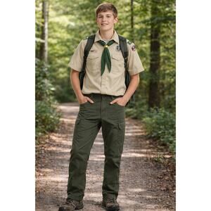 Boy Scouts of America Pants Green Convertible Cargo Uniform 36x34 unhemmed